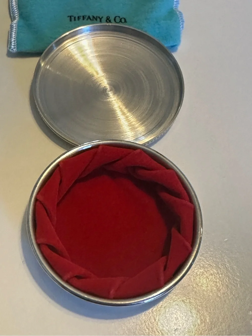 Tiffany & Co Round Pewter Trinket Box